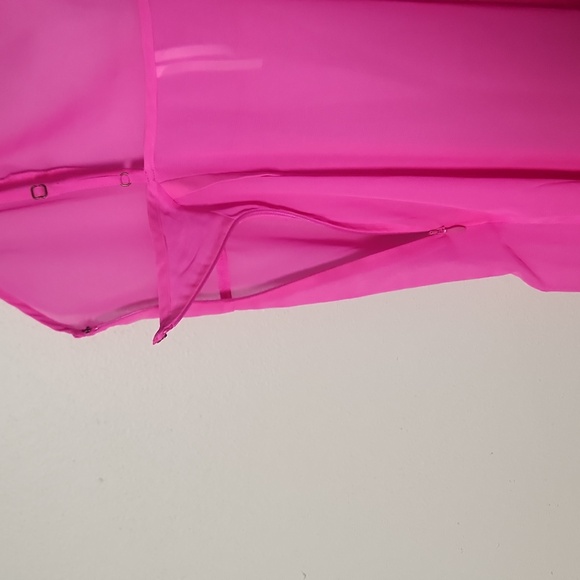 NWT Anthropologie Sheer Paneled Midi Dress, Size 00, Neon Berry, - Picture 11 of 11